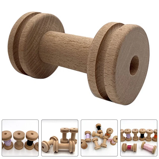 Porte-fil Poignet Tricot - Bois Et Cuir | Style Pastoral Automne | Pour Garder La Pelote En Place - 9