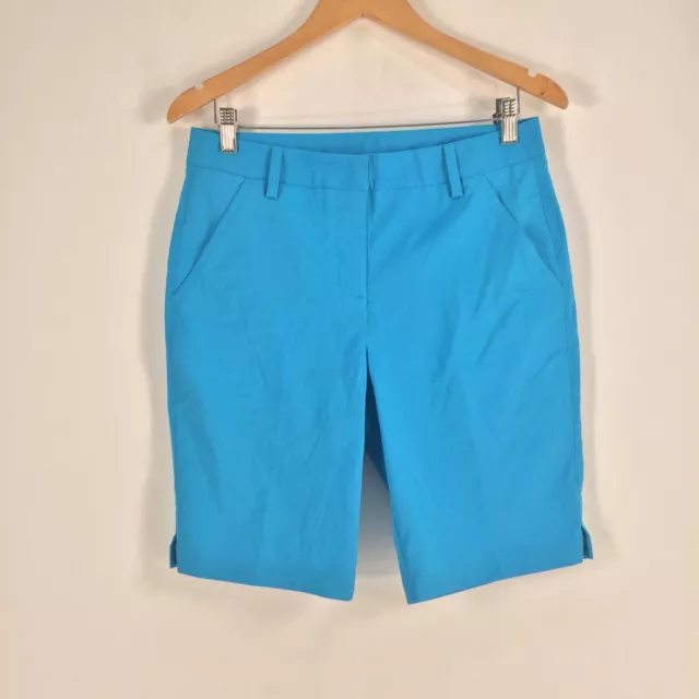 Puma womens bermuda golf chino shorts size US 6 AUS 10 blue zip fly 046528