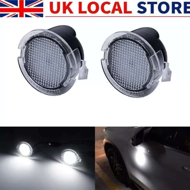 2x LED Side Under Mirror Puddle Light For Ford Mondeo V Fusion Ranger Expedition