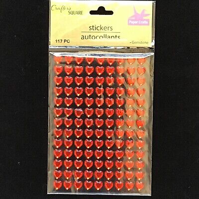 Set Of 5 (585pcs) Heart Self Adhesive Acrylic Rhinestone Stickers DIY Gemstones 3