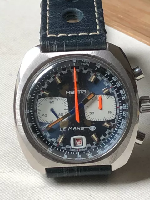 CHRONOGRAPHE HERMA LeMans 931010 restaur avec Valjoux 7734 r vis