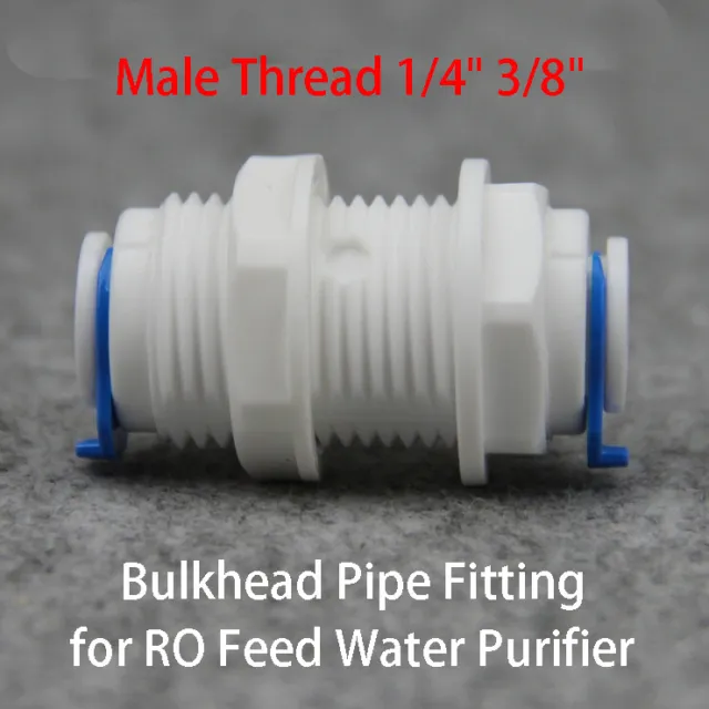 RO Feed Water Purifier Bulkhead Pipe Fitting Plastic Quick Connector Male Thread