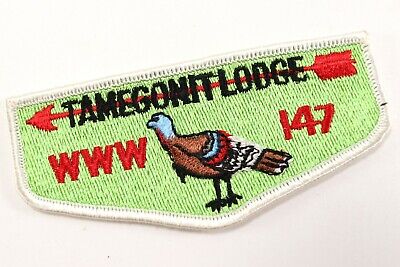 Vintage Tamegonit Lodge 147 OA Order of Arrow WWW Boy Scouts America Flap Patch