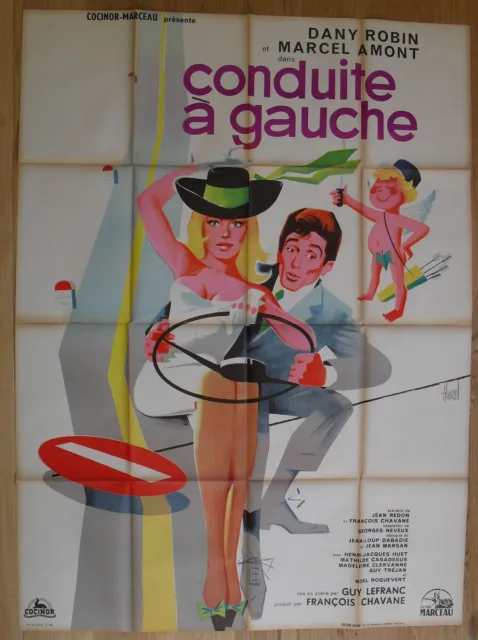 CONDUITE A GAUCHE dany robin affiche cinema originale '62