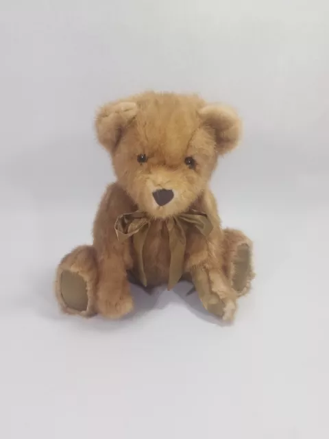 Real Mink Fur Vintage Teddy Bear Handmade 15" Tall When Standing Brown