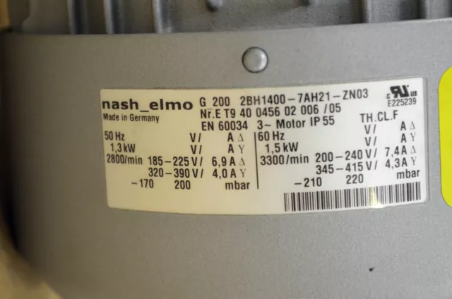 SIEMENS nash_elmo G200 2BH1400-7AH21-ZN03 Seitenkanalverdichter Vakuumpumpe 2