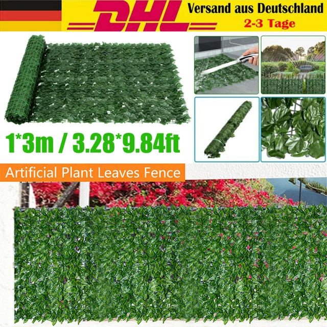 1X3M Balkonverkleidung Blätterzaun Sichtschutzhecke Windschutz Efeu Sichtschutz