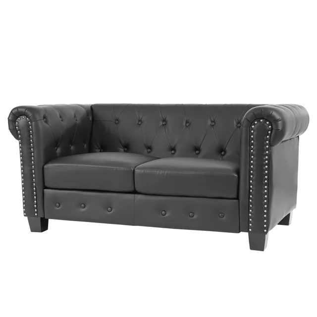 Canapé de luxe 2 Chesterfield, canapé-lit, similicuir, pieds ronds ou carrés 3