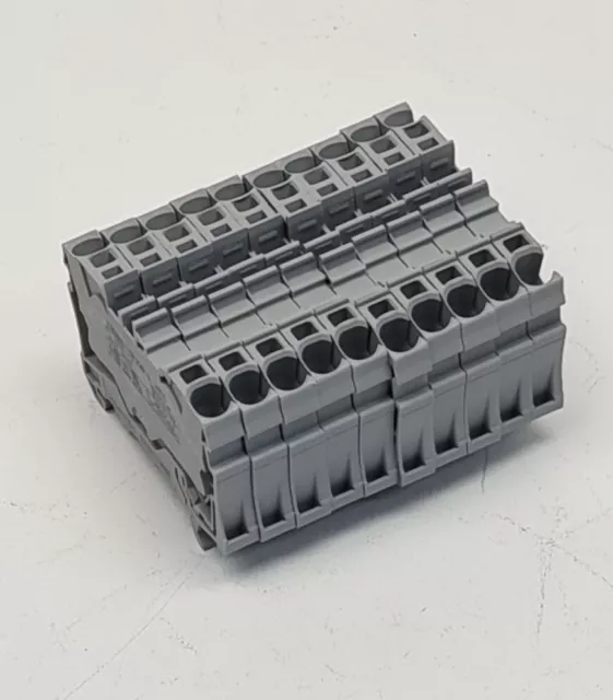 10 x WAGO 2004-1201 2 Conductor DIN Rail Terminal Block 400V 32A 4mm2 10-20 AWG