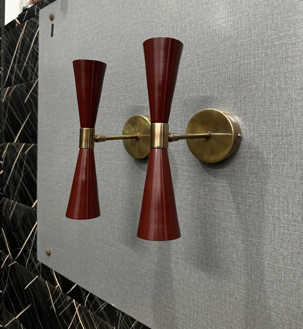 Applique Murale Italienne Diabolo, Style Moderne, Laiton, Réglable, Blanc