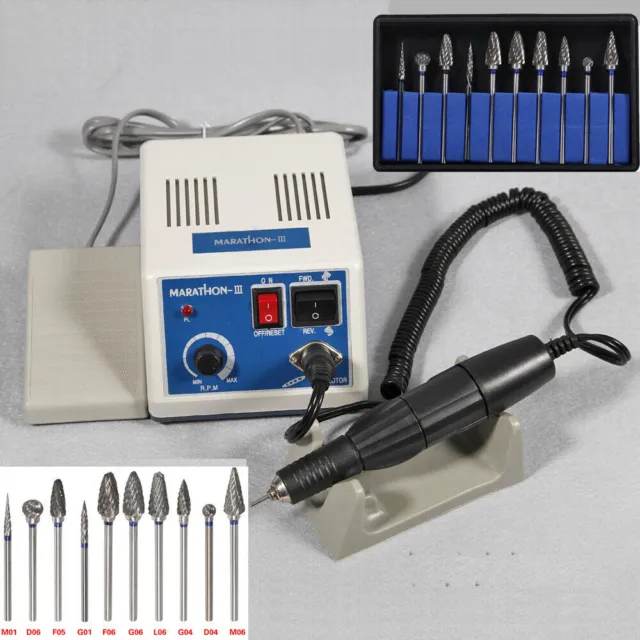 Marathon Mikromotor Micromotor 35K PRM Handstück mit Dental Labor 10 Bohrer