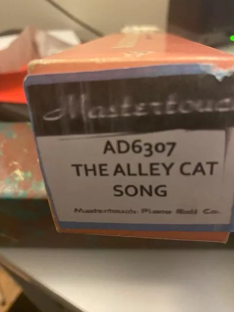 Alley Cat Song   Popular  Pianola  Roll Very Good  Condition Tested