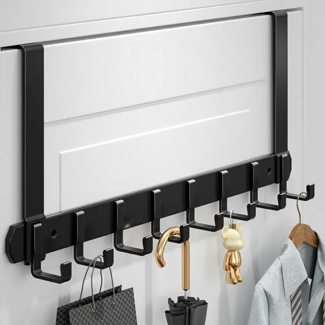 8 Hooks Over The Door Hanger Clothes Coat Jacket Rack Towel Wall Holder Storage