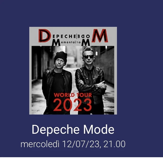 2 biglietti concerto Depeche Mode Roma 12 Luglio 2023