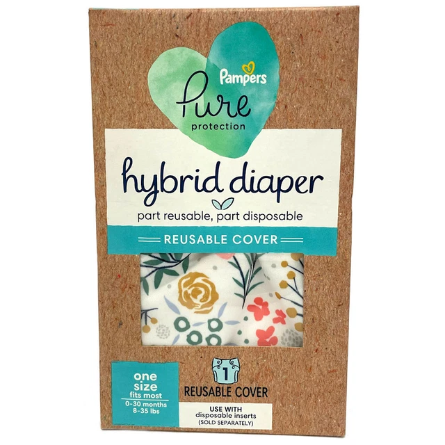 Pampers Pure Hybrid Reusable Cloth Diaper Cover, One Size - Full Floral