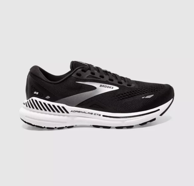 NEW Brooks Adrenaline GTS 23 Men's Road Running Shoes (2E) - 004 BLACK/WHITE