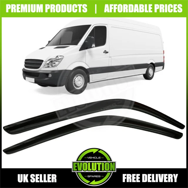 J&J AUTOMOTIVE | GP Wind And Rain Deflector Suitable For Sprinter W906 2006-2018, Black, Tinted, Set Of 2, Aerodynamic, Easy To Install, Attachment With Clips