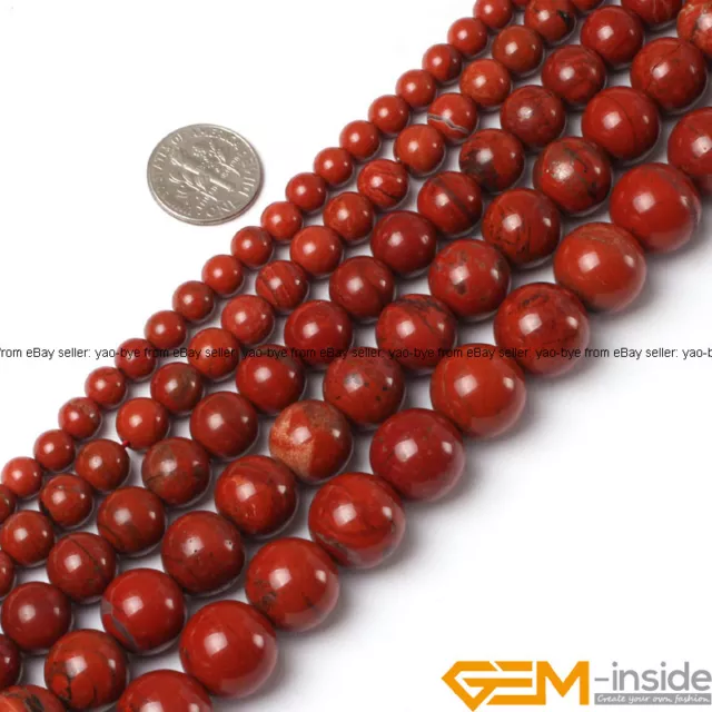 Natural Red Jasper Gemstone Round Beads For Jewelry Making 15" 4mm 6mm 8mm 10mm