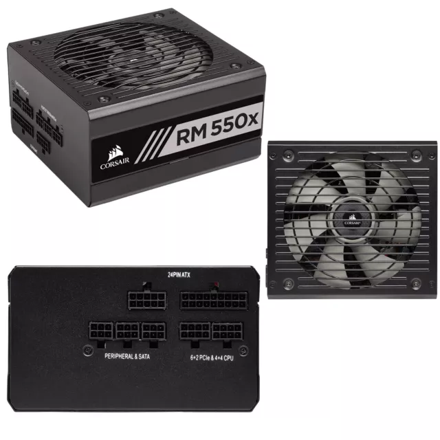 Corsair RM550x Alimentatore PC,Modulare,80 Plus Gold,550 Watt,EU,Serie RMX,Nero