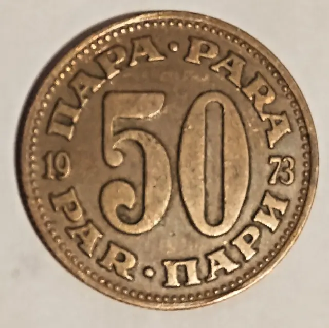 SFRJ Yugoslavian Coin - 50 para Hard dinar - 1973 - Cancelled currency