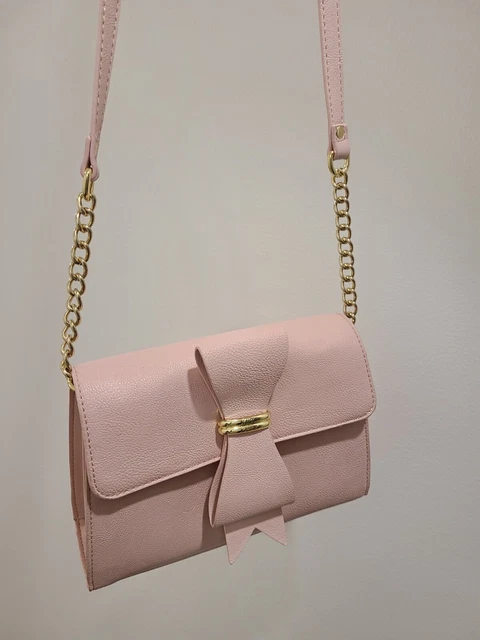 Betsey Johnson Faux Leather Crossbody Pink Bow Bag