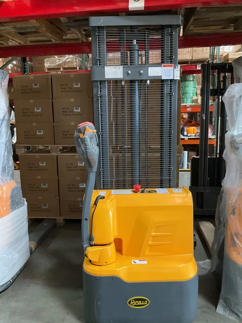 APOLLOLIFT Used 2200lb Fork Over Stacker Full Electric Powered Stacker 118" Lift
