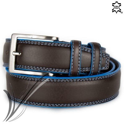 Artigianale Cintura blu uomo in vera pelle cinta da ragazzo artigianale sportiva casual moda 