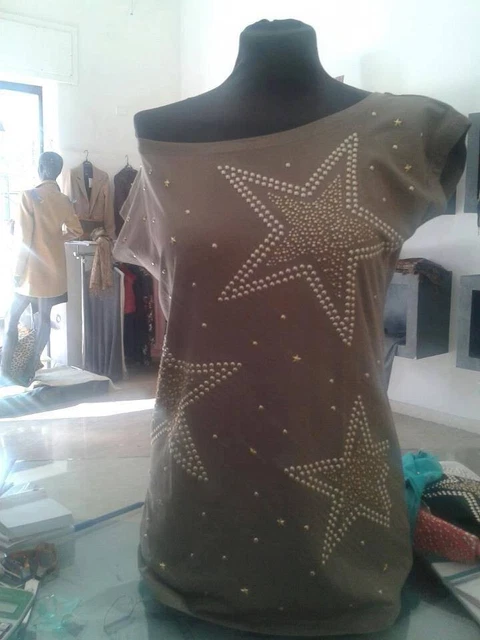 Old School In Suede Marone Con Stella In Suede Beige Con Borchie E Perle Cod Gwf00111.f006562.55390 - Foto 9