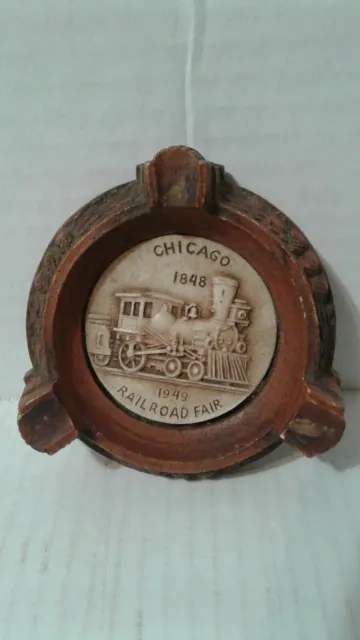 Vintage 1949 Chicago Railroad Fair Ashtray