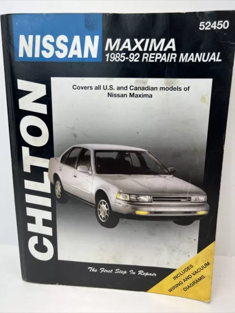 NISSAN MAXIMA 1985-1992  Chilton's  Auto Repair Manual Wiring & Vacuum Diagrams