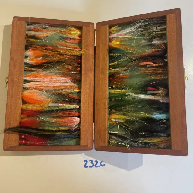Tube Fly Box Wooden Fly Fishing Fly Box With 55 Salmon Tube Flies