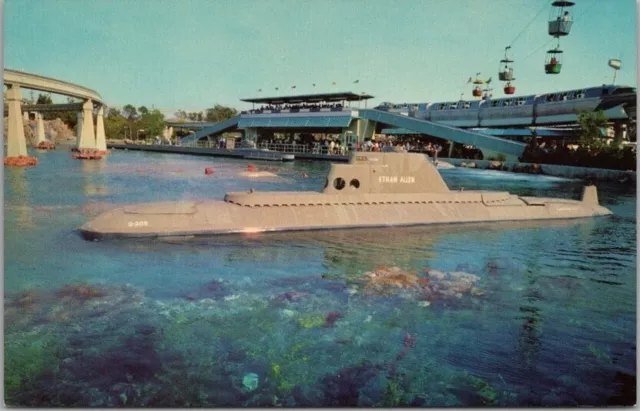 Vintage DISNEYLAND Anaheim CA Postcard "SUBMARINE RIDE" Tomorrowland E-9 Unused