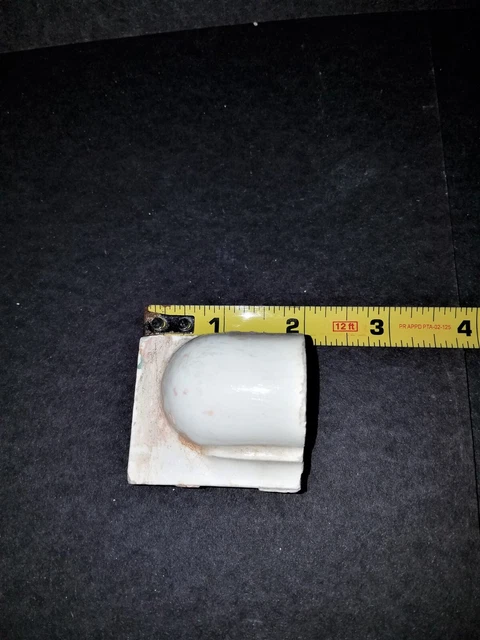 Trent 1900s Bullnose End tile Crazed Off White Antique - 2 in section