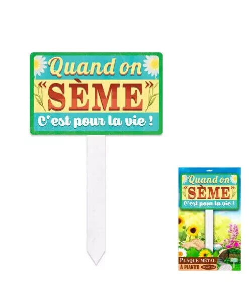 Plaque métal humour jardinier, blagues & rires jardin, déco fleuriste