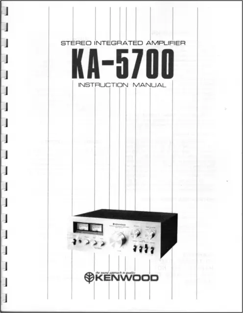 Kenwood KA-5700 Integrated Amplifier Owners Manual