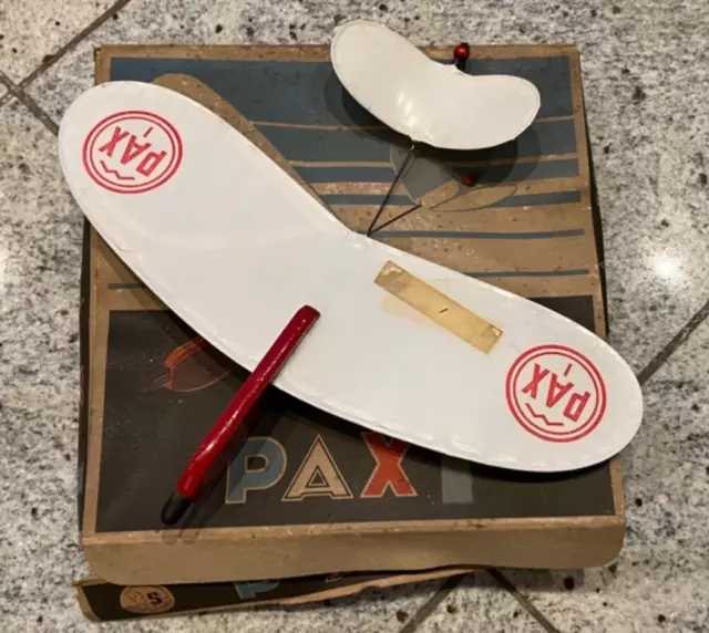Altes Spielzeug Segelflieger PAX 1 mit Karton defekt 22cm Sammlerstück + Zubehör
