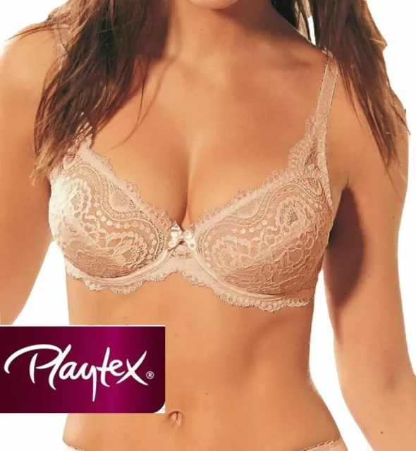 Playtex Flower Lace Full Cup P5832 Bra Skin Colour (Please choose Size)