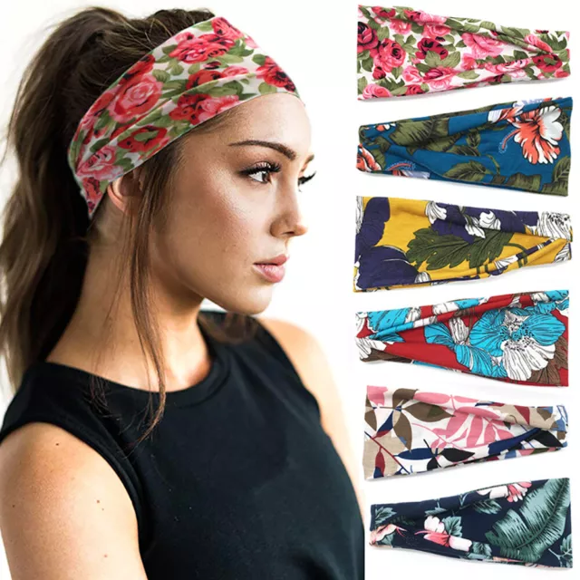 Women Running Soft Wide Hairband Yoga Elastic Stretch Headband Turban Head Wrap