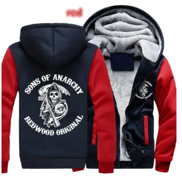Sons Of Anarchy Back Patch Mode Herren Zipper Hoodie Printed Sweatshirt Mantel
