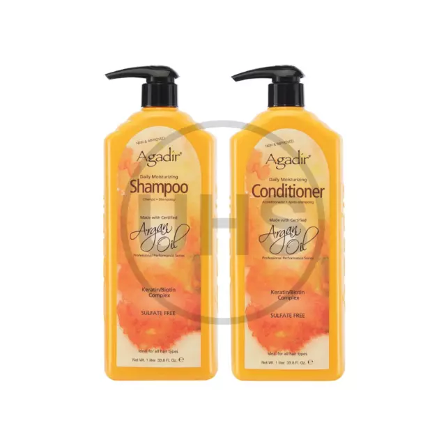 Agadir Argan Oil Daily Moisturizing Shampoo & Conditioner Duo Pack - 1 Litre