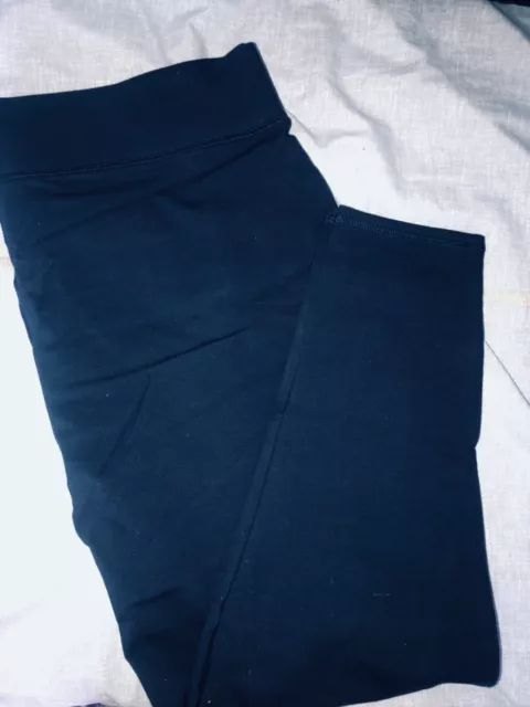 Denim & Co. Active Stretch 90% Cotton, 20% Spandex Solid Navy Pants Sz 1 XP NEW