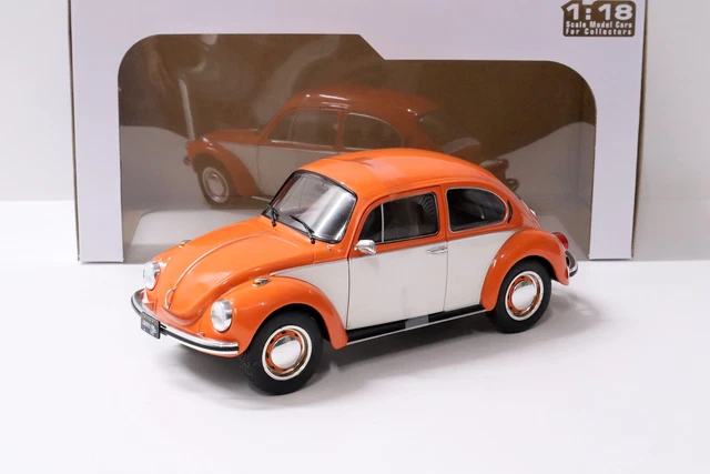1:18 Solido VW Coccinelle Beetle 1303 Orange/Blanc 1974