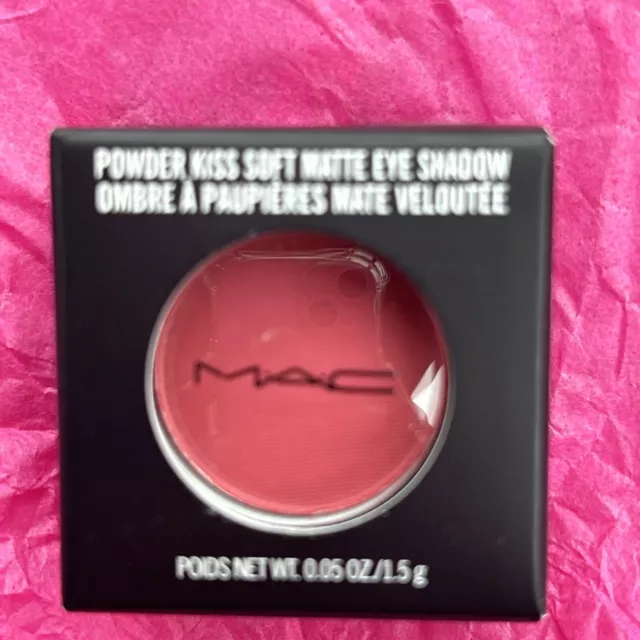 MAC EYESHADOW Powder Kiss Soft Matte Shade A Little Tamed 1.5g BNIB Red Pink