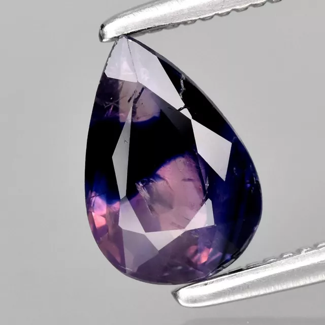 0.82ct 7.2x5mm Pear Unheated Blue-Pinkish Purple Sapphire Gemstone Africa