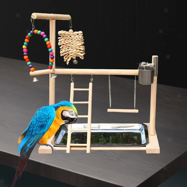 Papagei Playstand Vogelspielplatz Vogellaufstall Massivholzstange für
