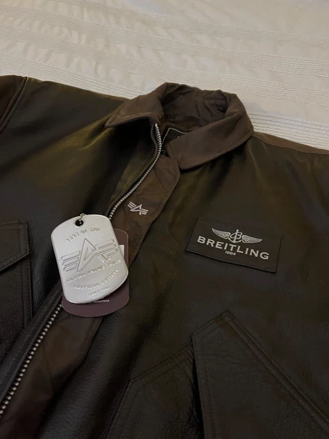 BREITLING ALPHA INDUSTRIES Leather Flying Jacket £500.00