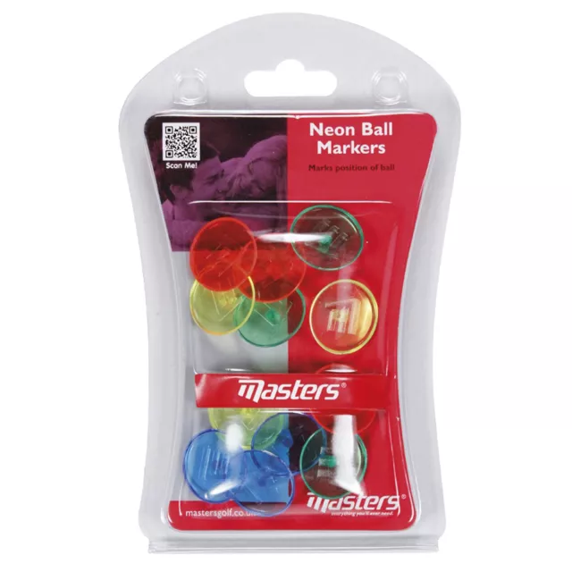 2024 Masters Neon Golf Ball Markers Set 12-Pack Plastic Mixed Colours Kit