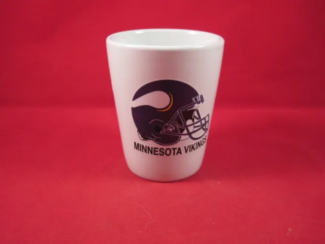 Minnesota Vikings White with Viking Helmet Shot Glass 2.5"