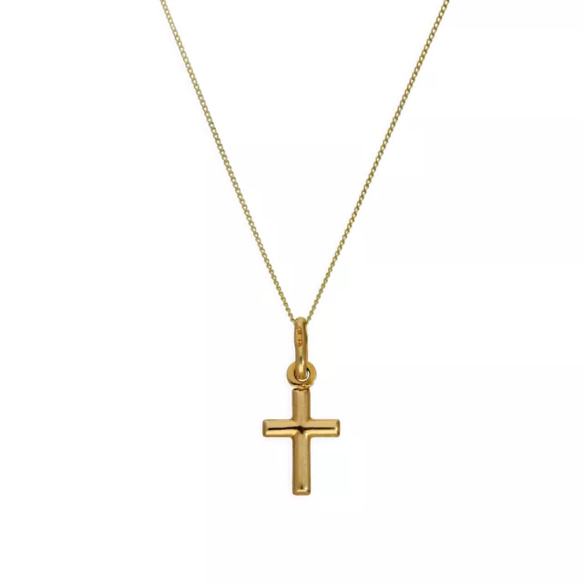 9ct Gold Small 3D Cross Necklace 16 - 20 Inches Crosses