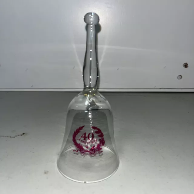 40th Anniversary Glass Bell West Virginia Glass Pinkish Purple